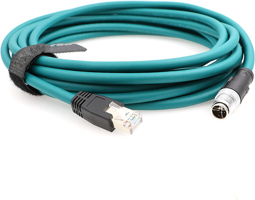 M12 8 Positie X Code tot RJ45 Industrial Ethernet Cable voor Cognex In 8200 8400 Series IP67 waterdicht