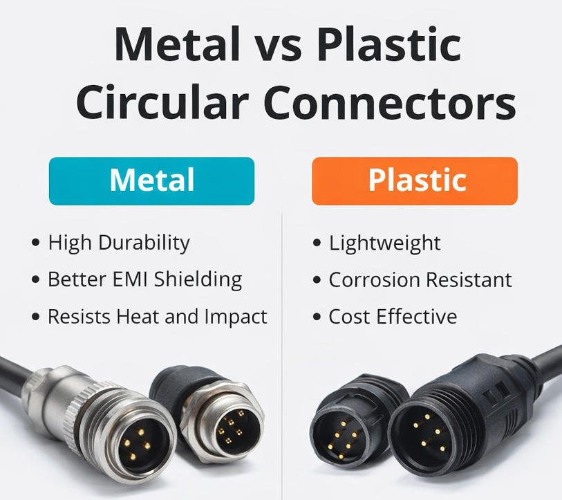 Laatste bedrijfsblogs Metaal vs. Plastic Circulaire Connectoren: Welk Materiaal is het Beste voor Uw Project