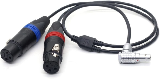 Arri Alexa Mini LF Audio Cable XLR 3 Pins naar rechts hoek 0B 6 Pins Mannelijke connector Audio Dubbelkanaal